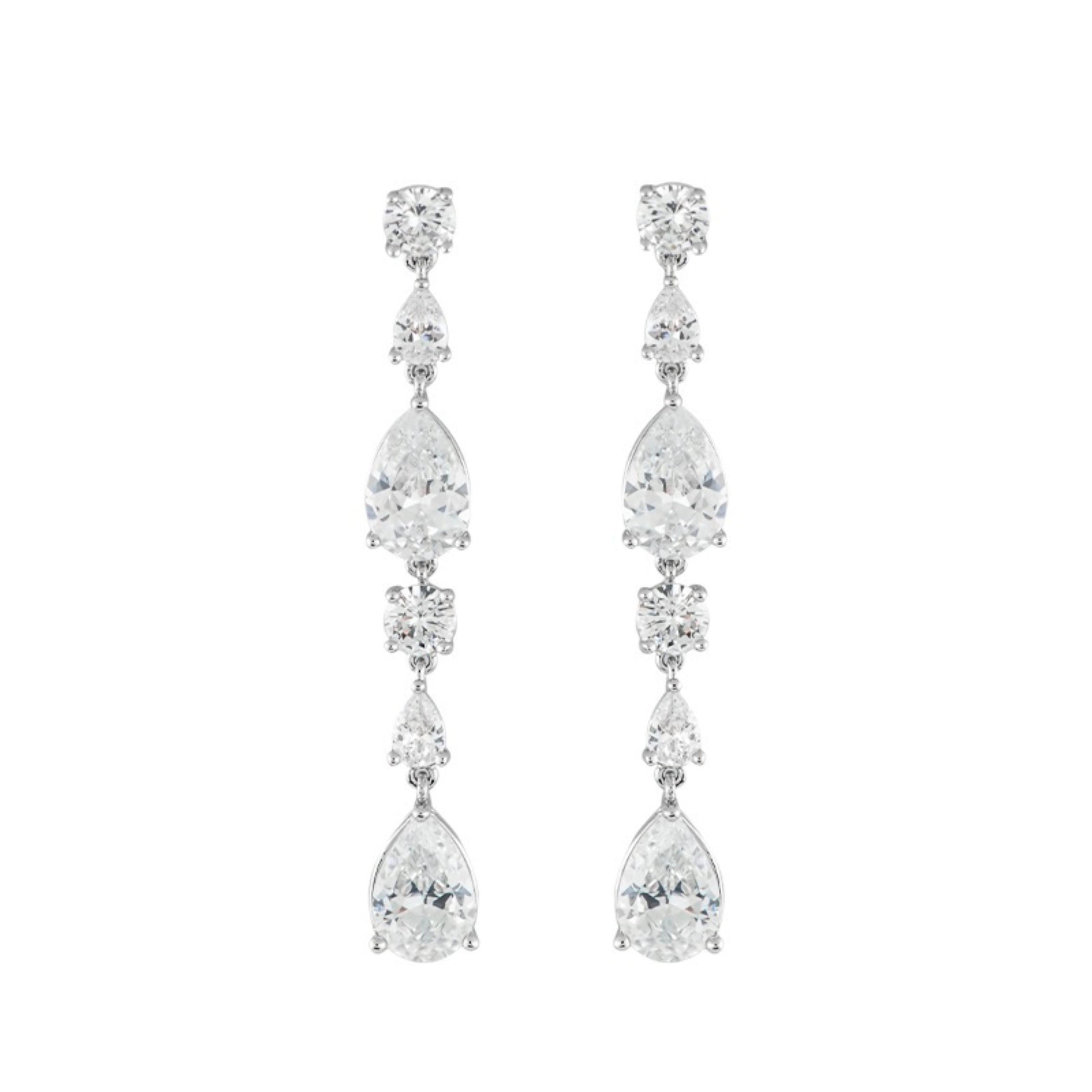 Multi Pear CZ Drop Earrings