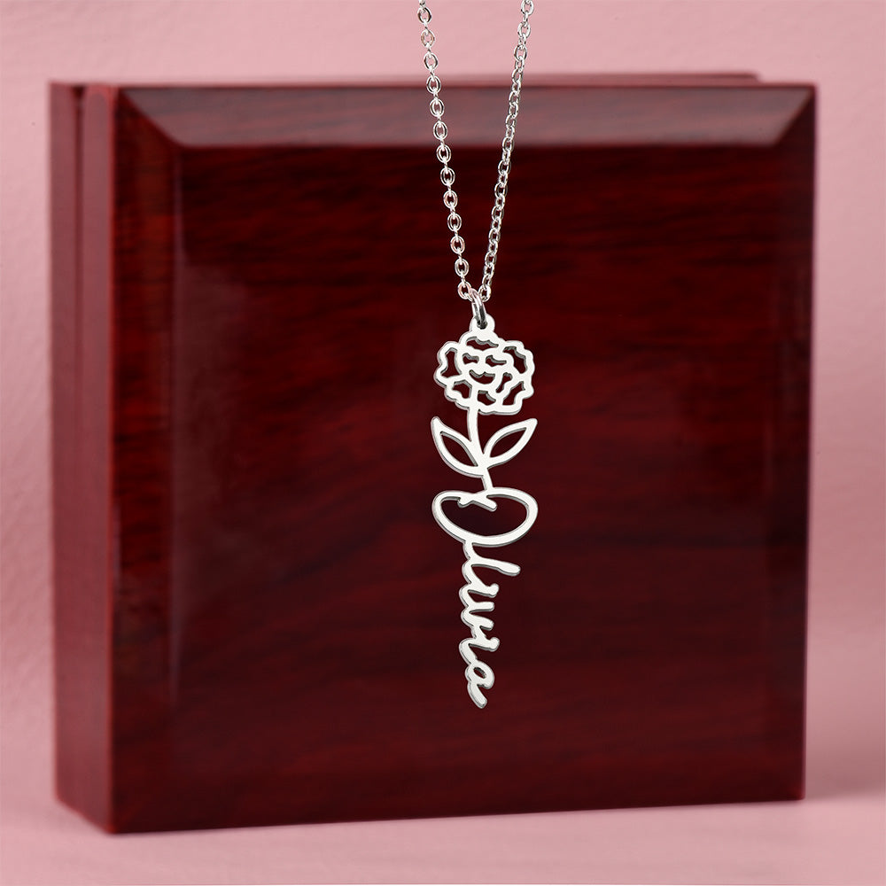 Floral Name Necklace