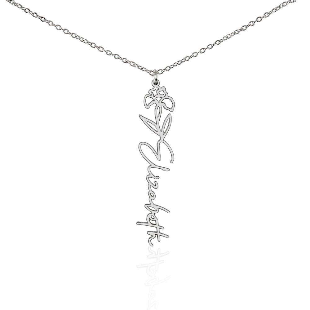Floral Name Necklace