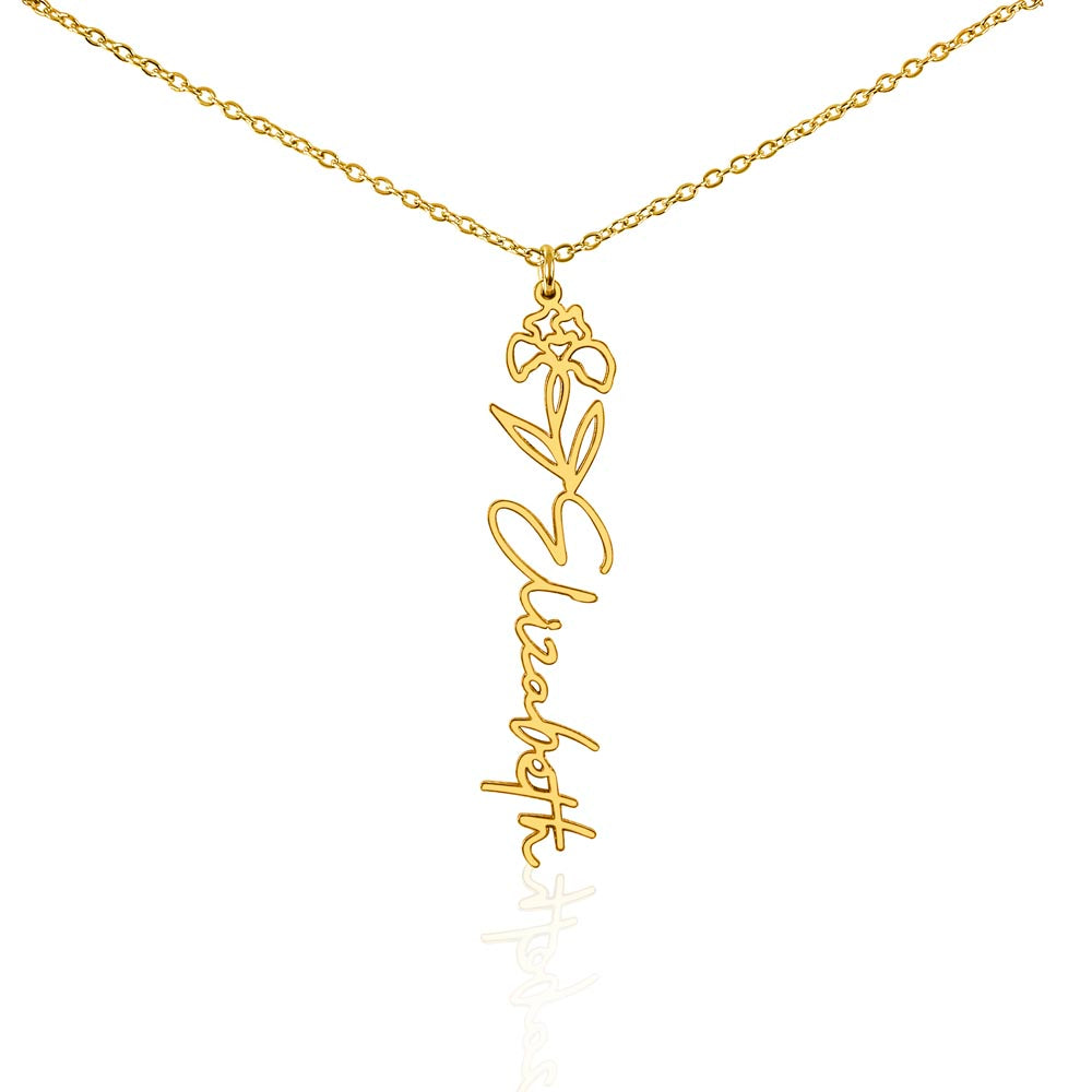 Floral Name Necklace