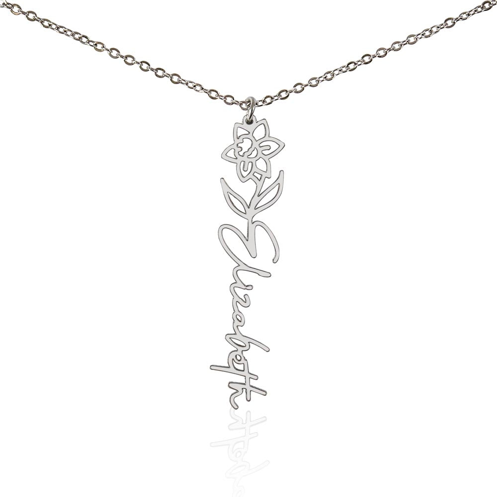 Floral Name Necklace