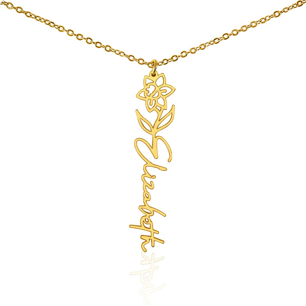 Floral Name Necklace
