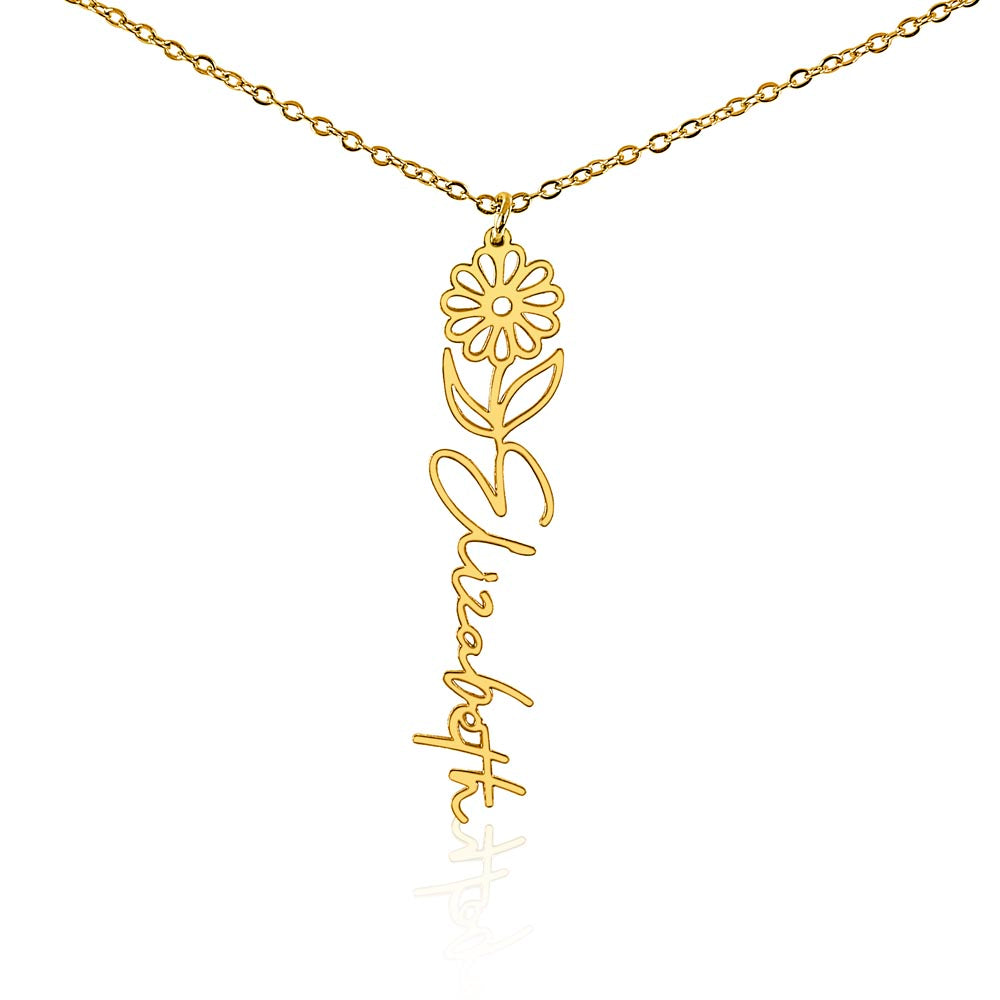 Floral Name Necklace