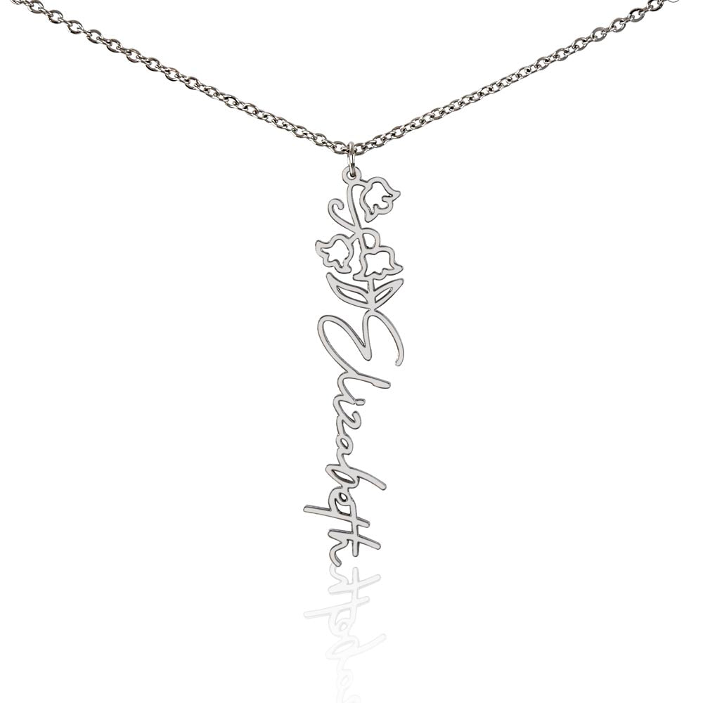 Floral Name Necklace