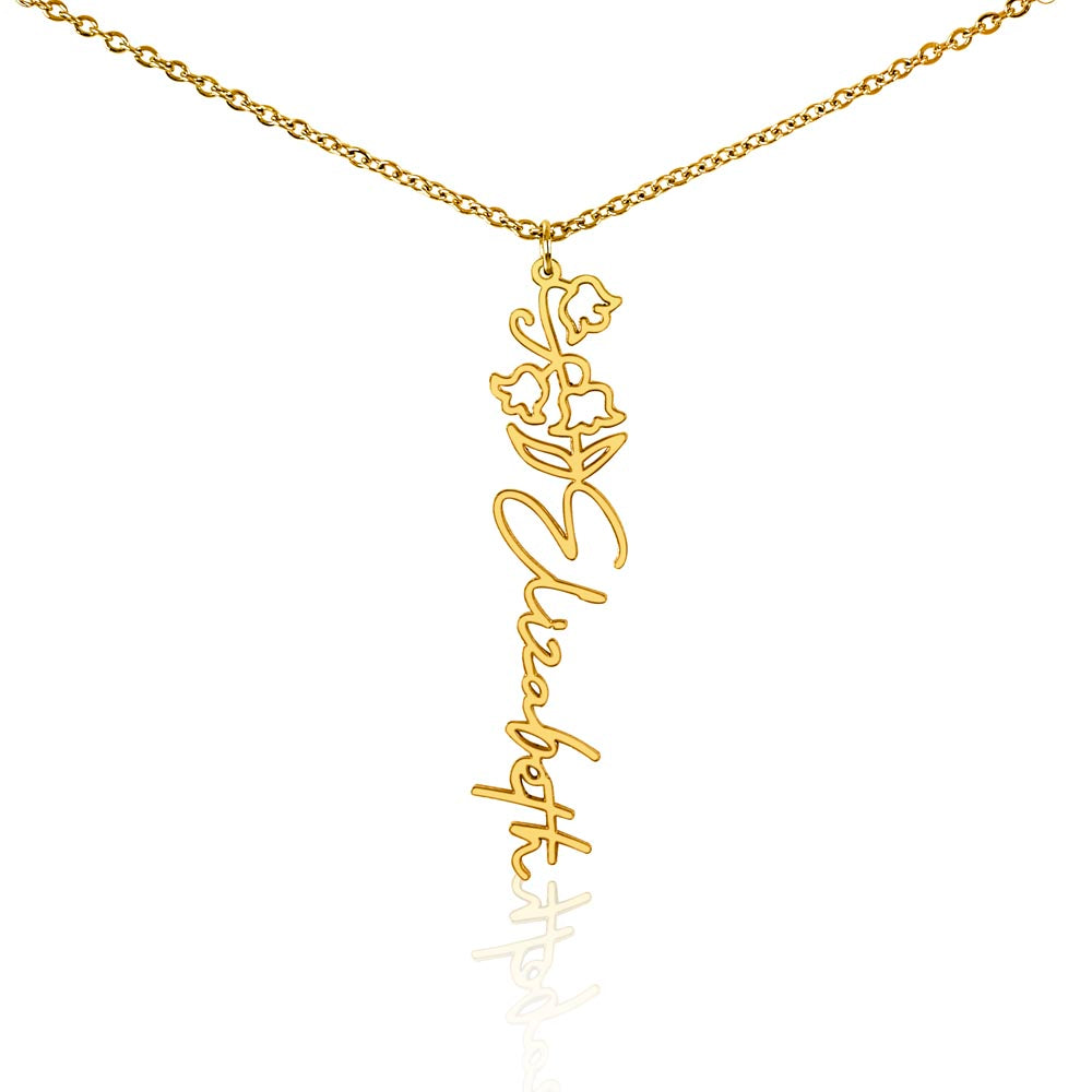 Floral Name Necklace