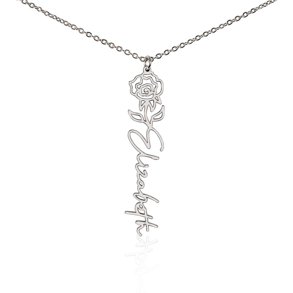 Floral Name Necklace