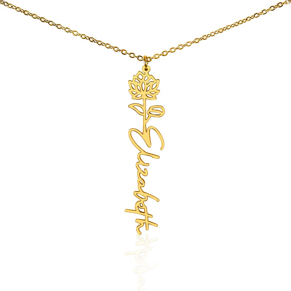 Floral Name Necklace
