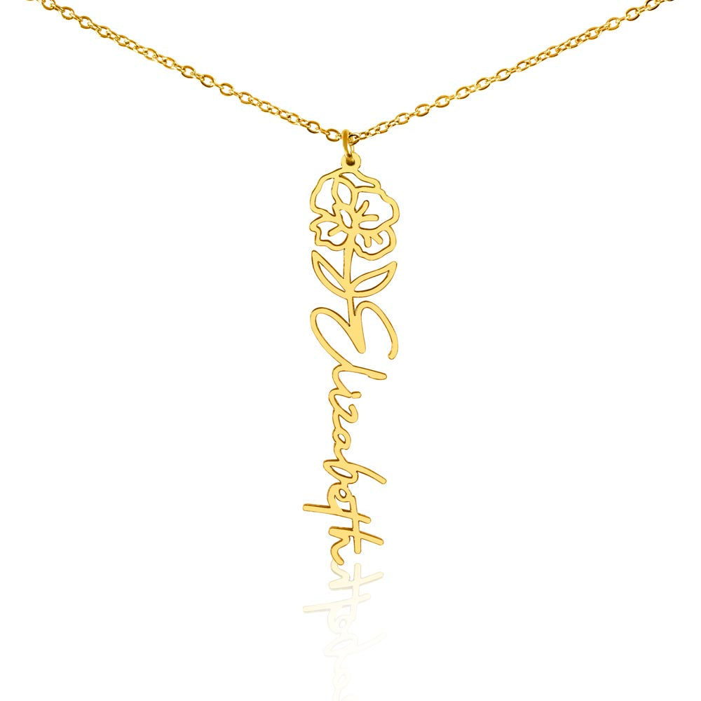 Floral Name Necklace