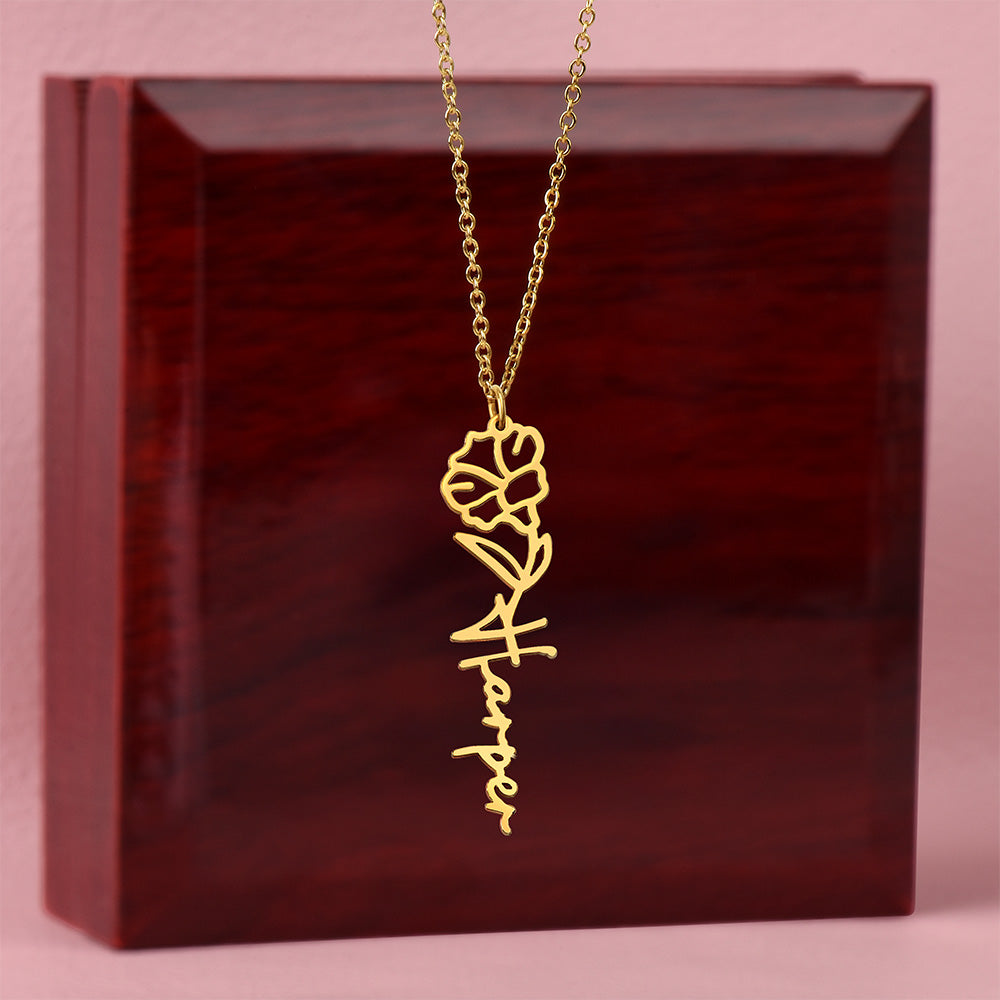 Floral Name Necklace