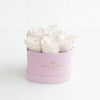 Baby Heart Light Pink Suede Box | White Roses