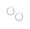 ROCCO SMALL SILVER BEADED HOOP EARRINGS