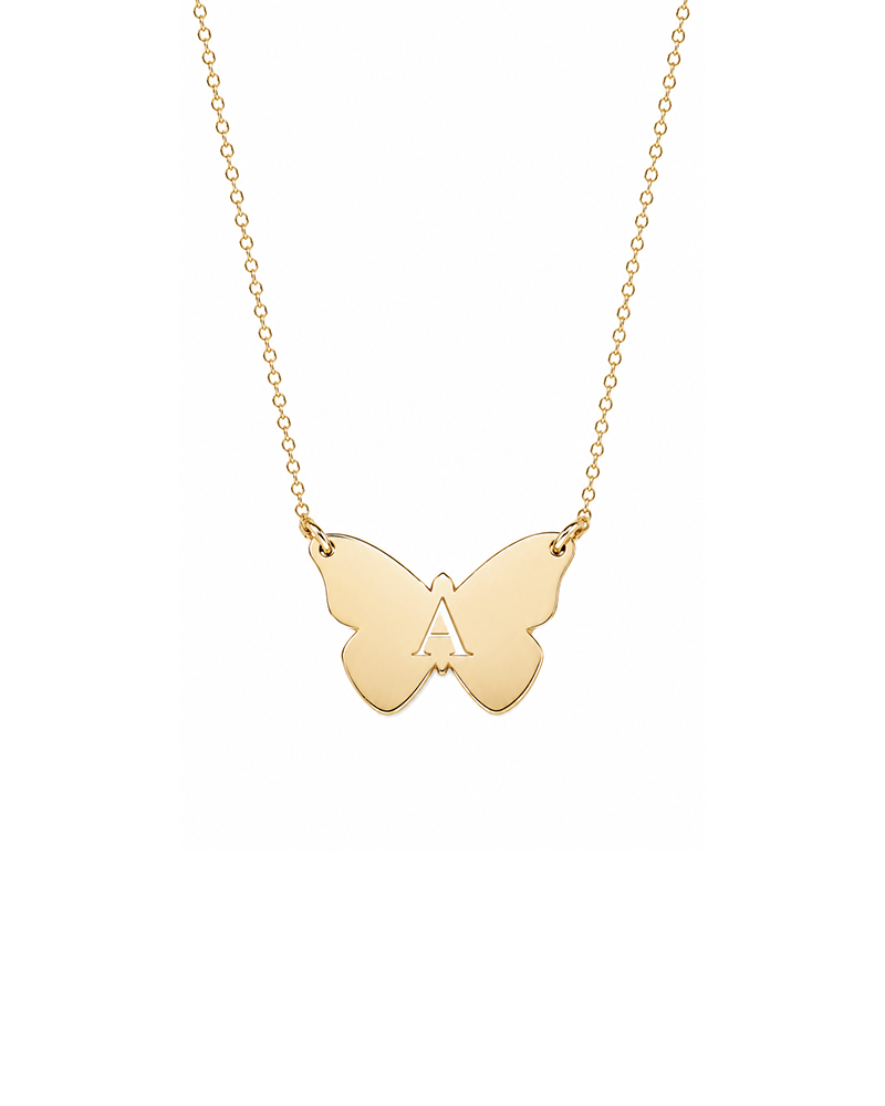 Monarch Butterfly Initial Necklace