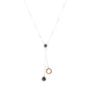 Circle Two-Toned Grey Labradorite Sterling Silver Necklace
