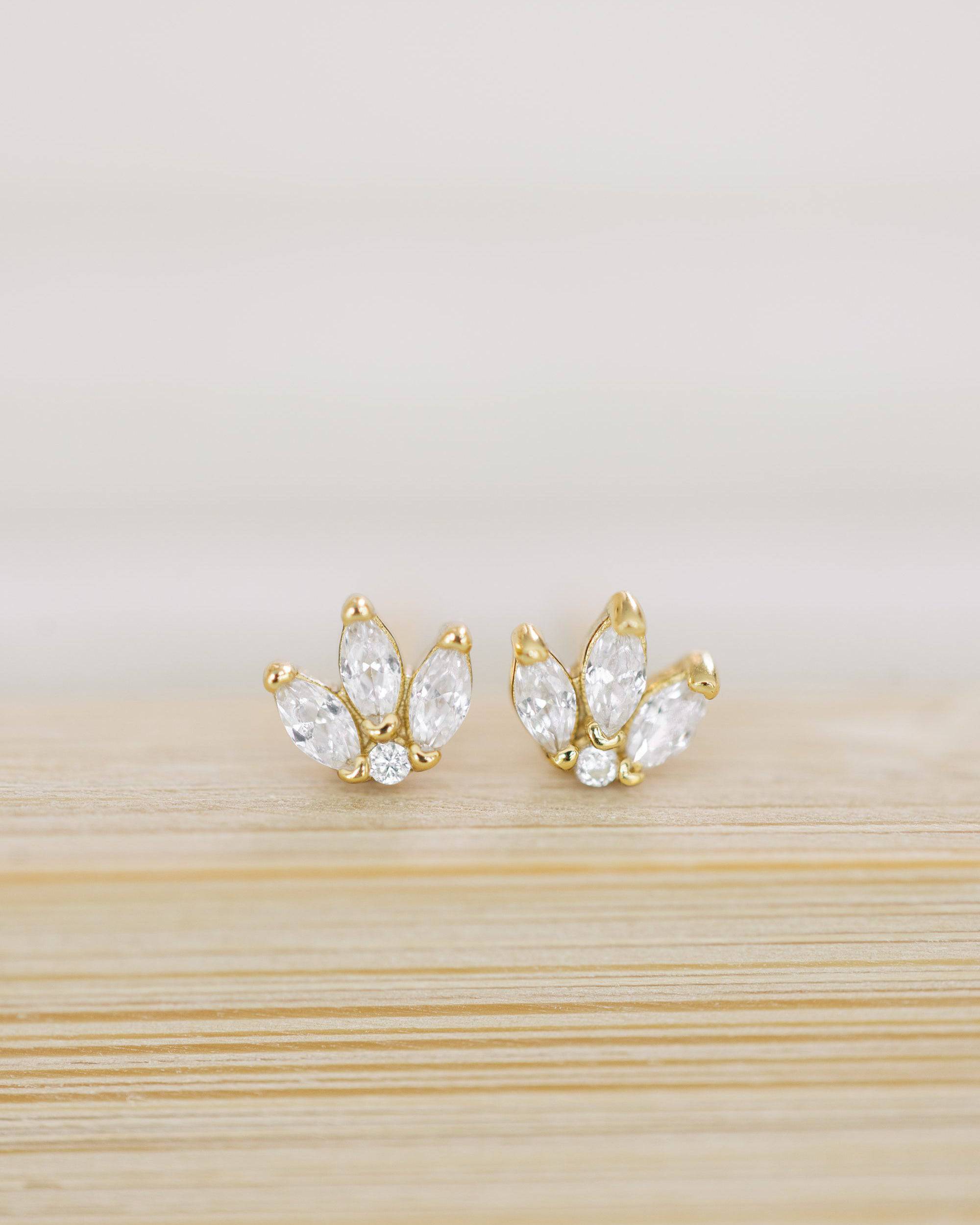 Crystal Flower Studs