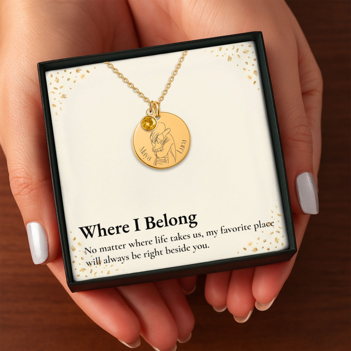 Coin Necklace with Birthstone