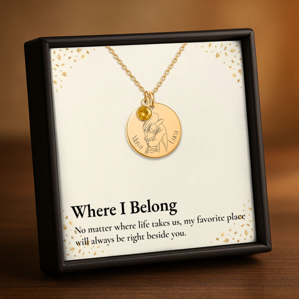 Coin Necklace with Birthstone