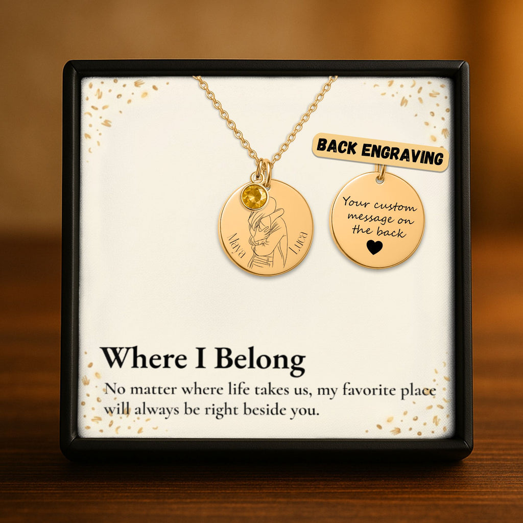 Coin Necklace with Birthstone