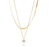LILLE DAINTY GOLD SOLITAIRE STACK NECKLACE