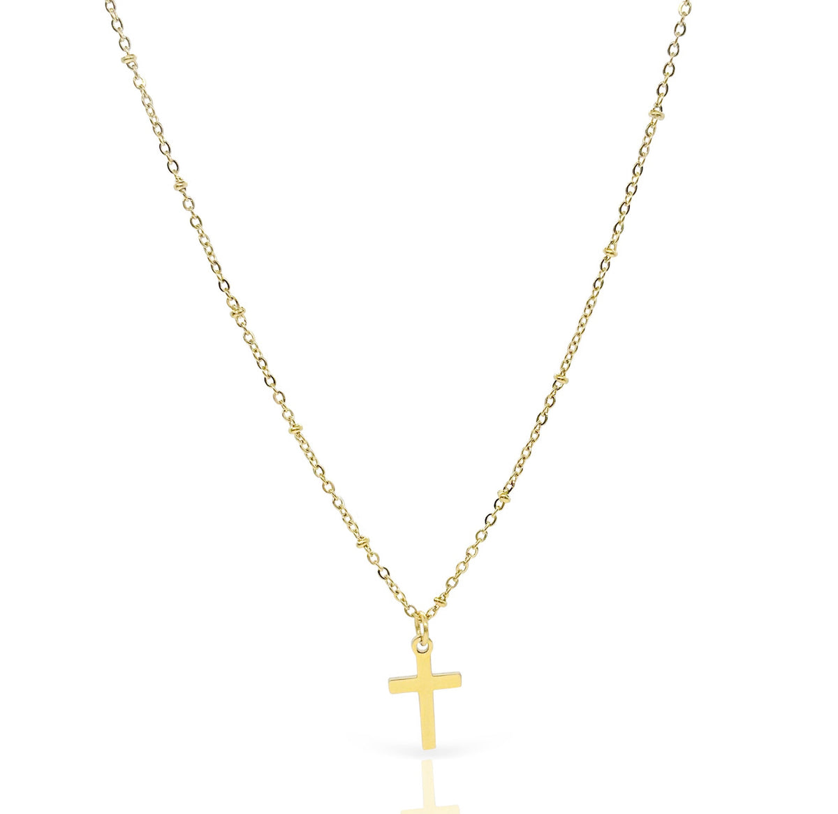 ROSA GOLD DAINTY CROSS PENDANT NECKLACE