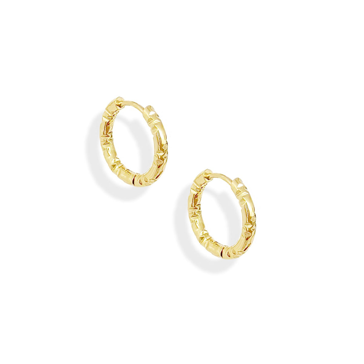 ISMAY GOLD HUGGIE HOOP EARRINGS