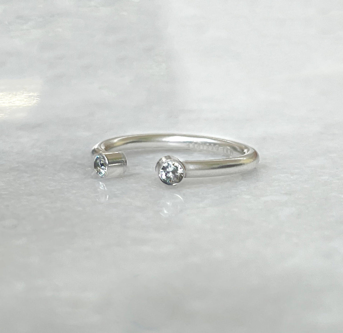 JOLIE SILVER CZ DIAMOND OPEN RING