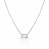 PEYTON SILVER DAINTY EMERALD CZ DIAMOND PENDANT NECKLACE