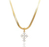 DOLCE GOLD CZ DIAMOND CROSS PENDANT NECKLACE