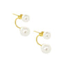 DION DOUBLE PEARL EAR JACKET STUD EARRINGS