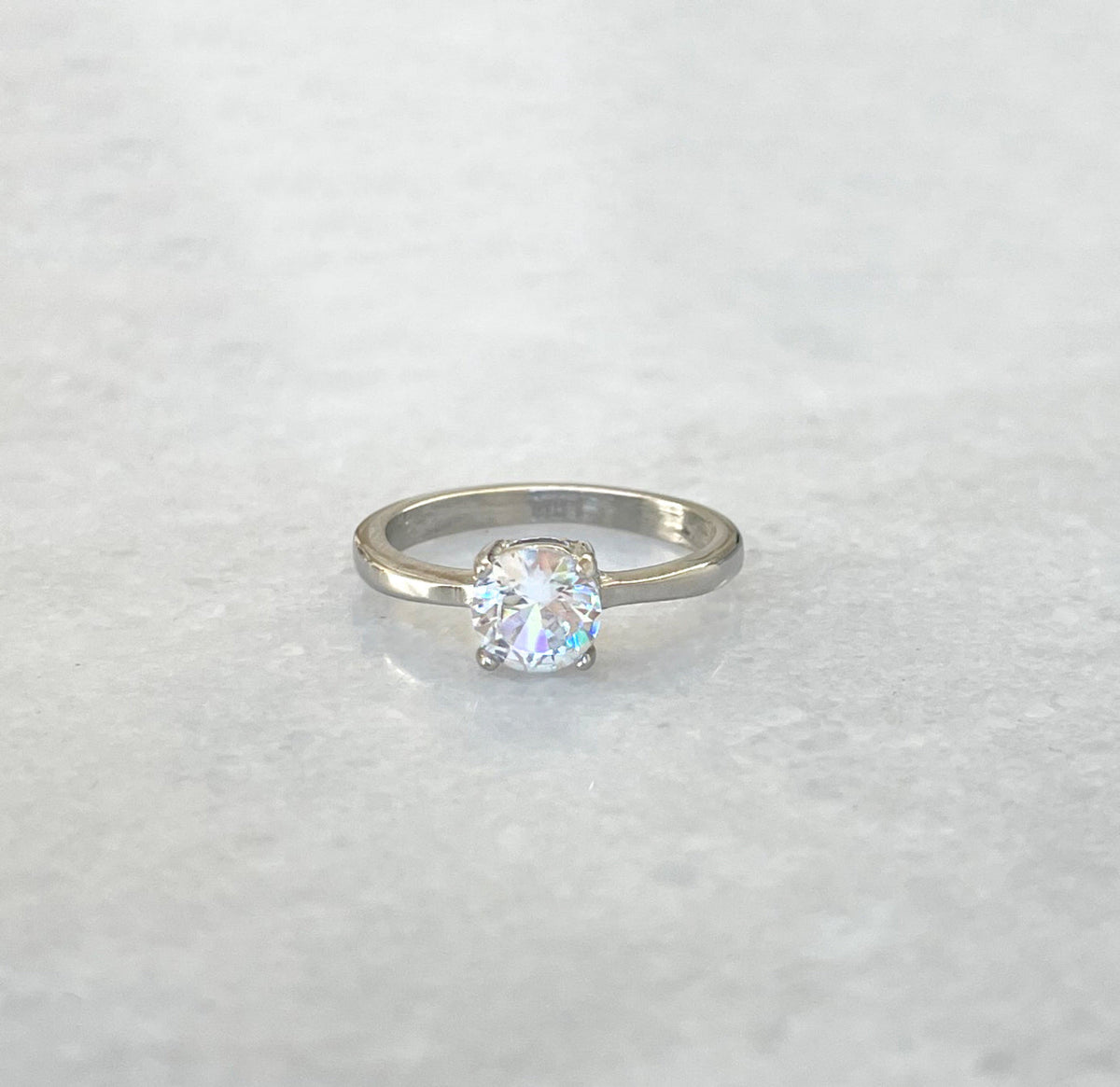 TIFFANY GOLD CZ DIAMOND PROMISE RING