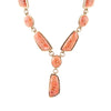 Genuine Orange Sponge Coral Golden Abstract Statement Necklace