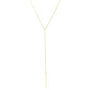 YVETTE GOLD Y LARIAT BAR CHAIN NECKLACE