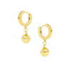 ELLIE GOLD BALL DROP HUGGIE EARRINGS