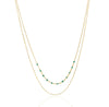 ROXI DAINTY GOLD DUO GREEN BEADED NECKLACE