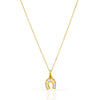 HEIDI DAINTY GOLD PAVE HORSE SHOE PENDANT NECKLACE