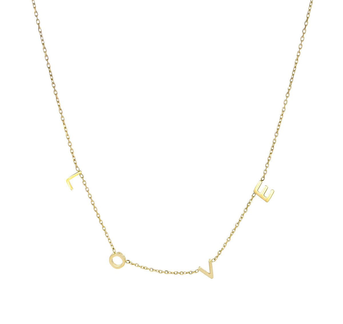 LOVE GOLD DAINTY LETTER NECKLACE