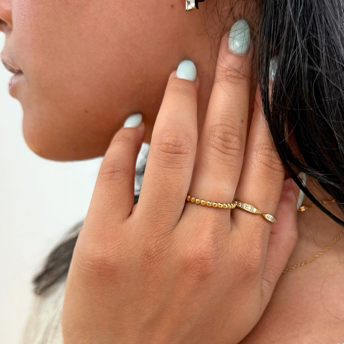 VERA GOLD CZ DIAMOND OPEN CLAW RING