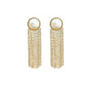 LOLITA GOLD PEARL TASSEL CHAIN EARRINGS