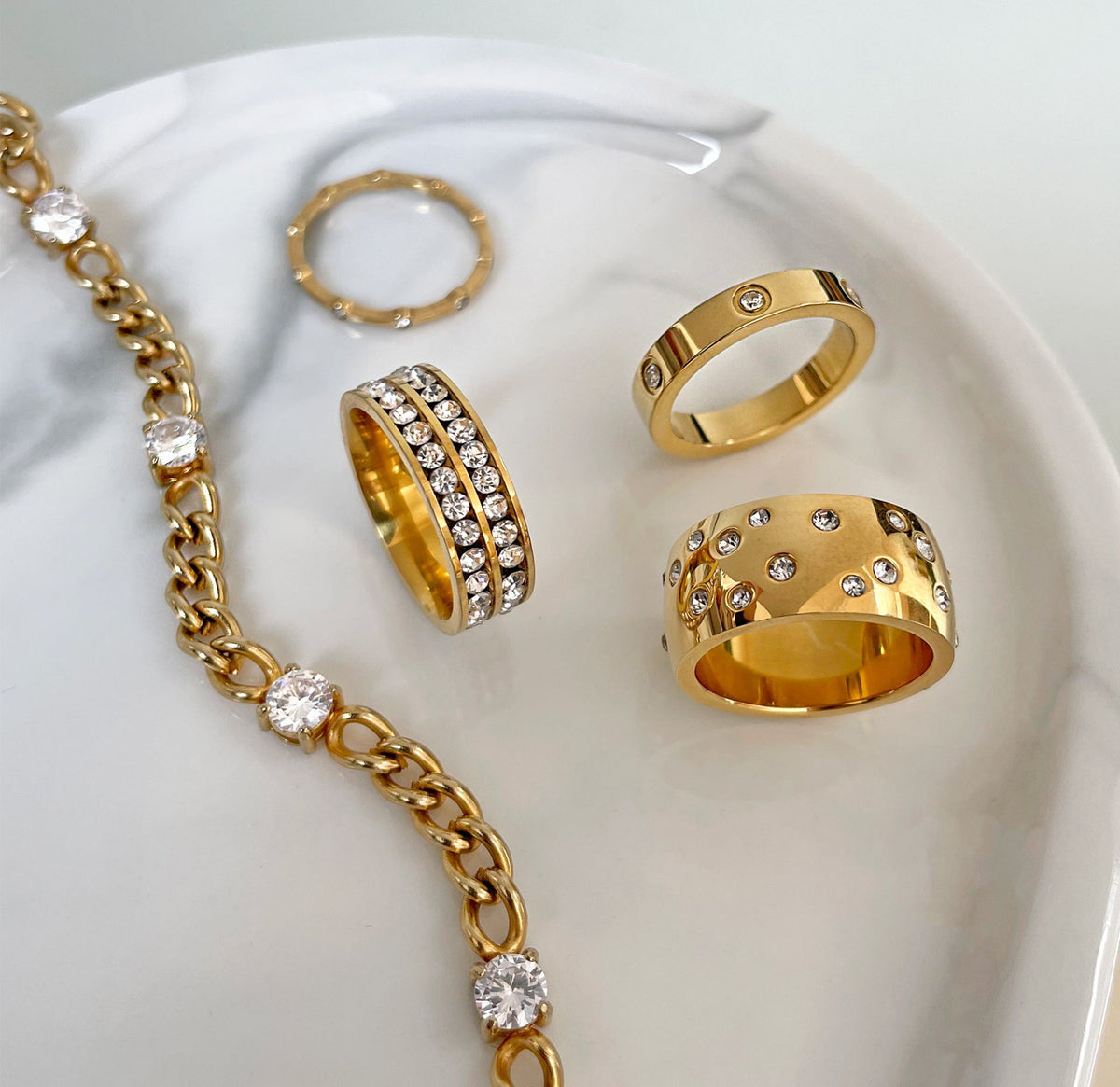 CARRIE GOLD PAVE STACKABLE RING