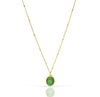DARA GOLD GREEN CATS EYE PENDANT NECKLACE