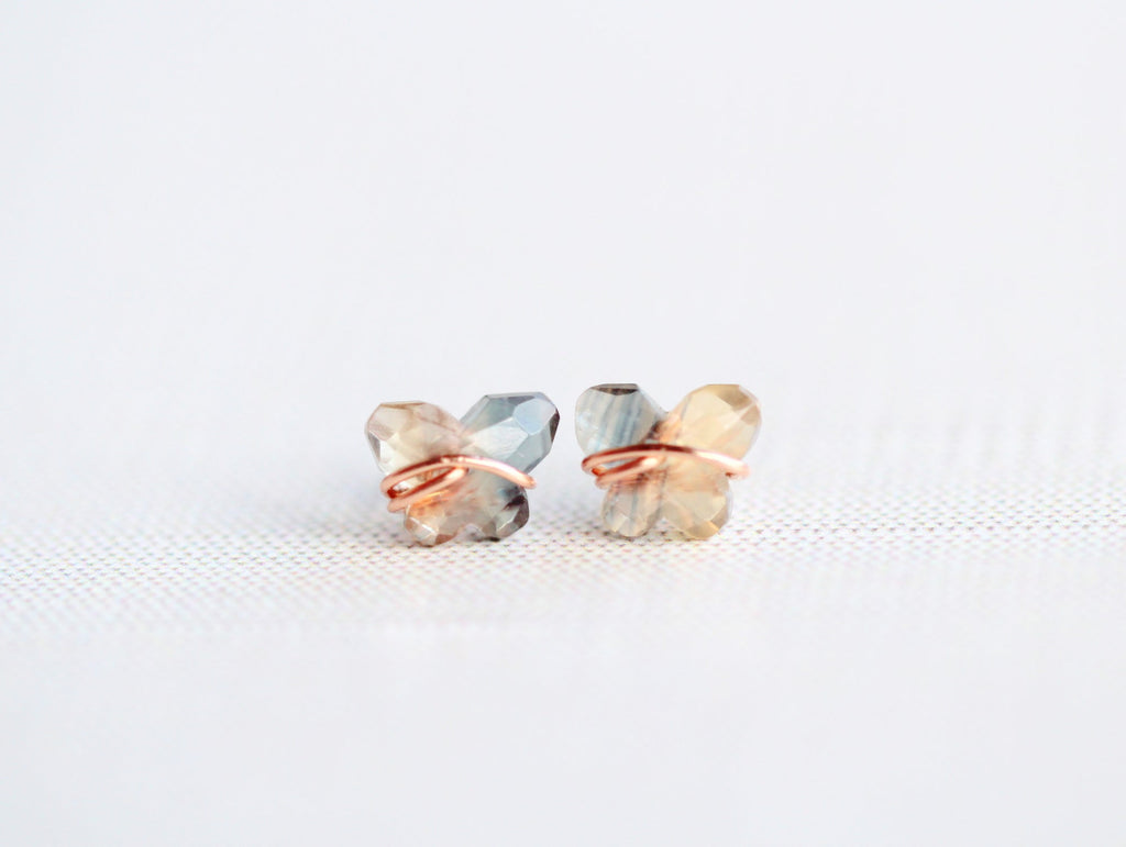Papillon Studs - Fluorite