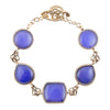 Lace Blue Agate Link Golden Bracelet