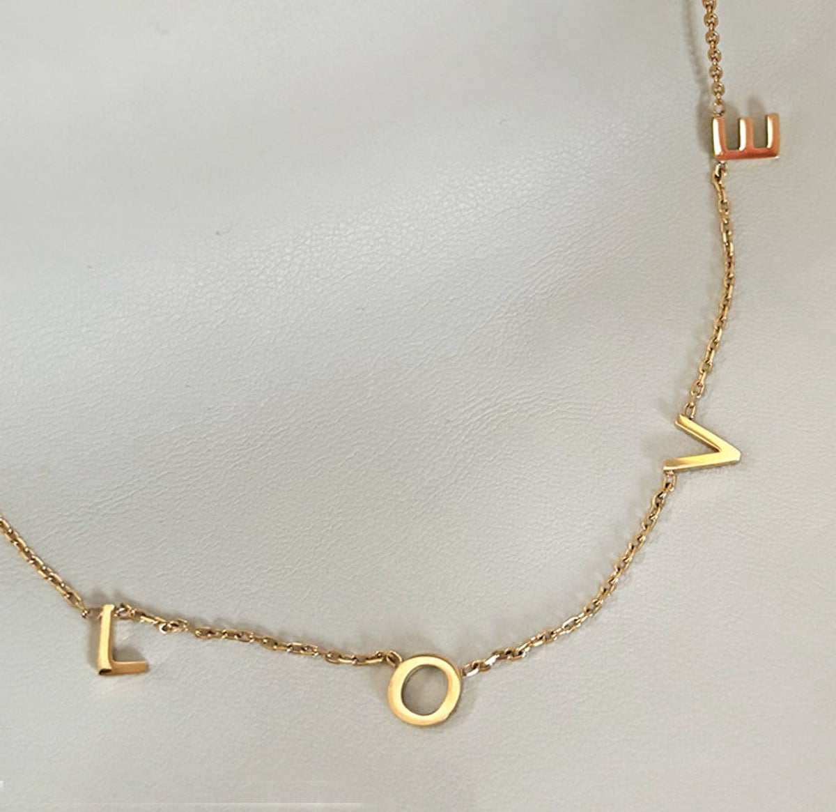 LOVE GOLD DAINTY LETTER NECKLACE