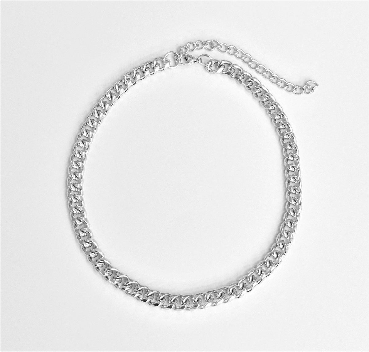 MASON LARGE SILVER CUBAN CHAIN NECKLACE