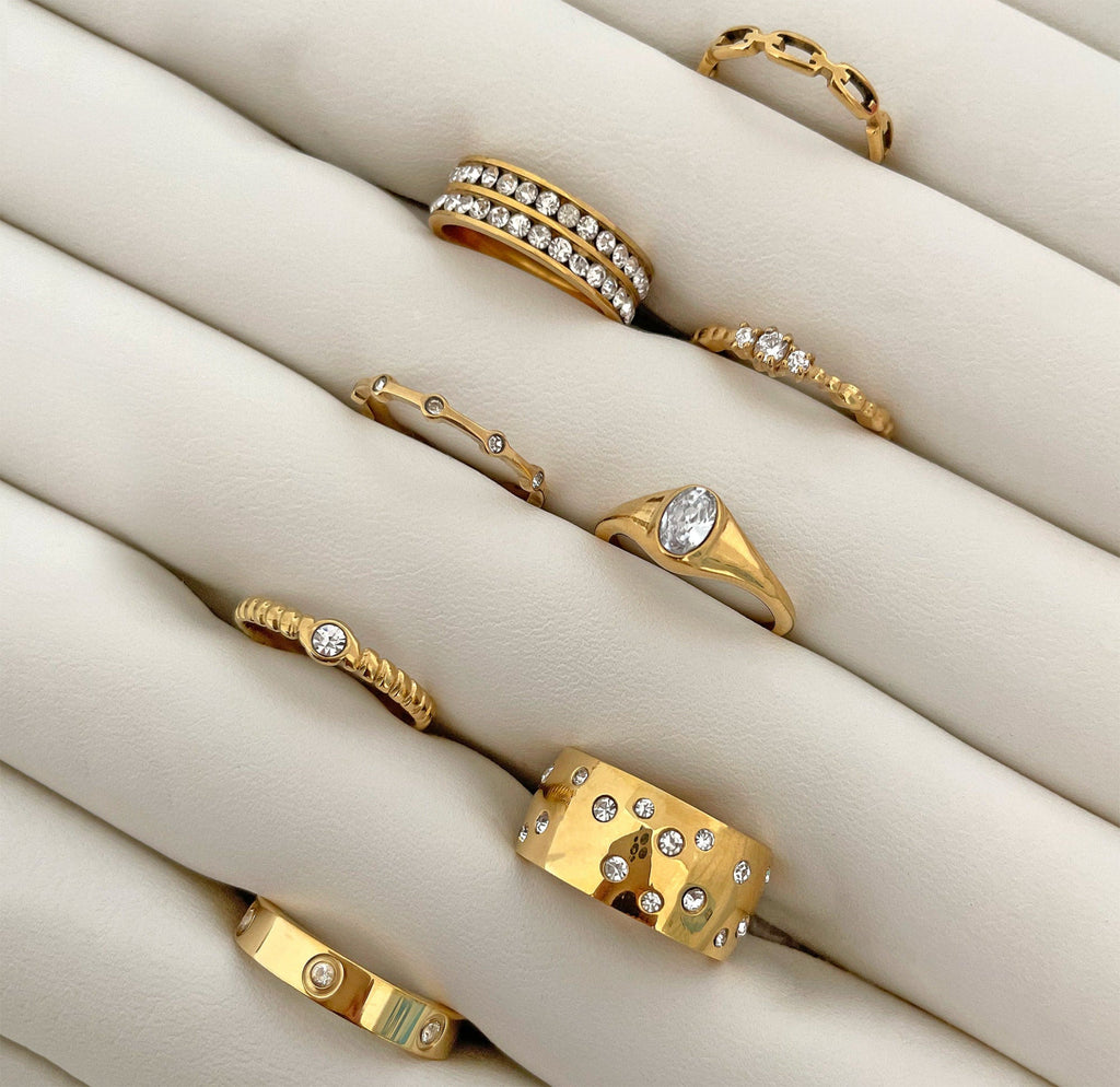 CARRIE GOLD PAVE STACKABLE RING