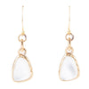 White Mother of Pearl Golden Drop Earrings