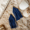 Navy Serena Beaded Earrings