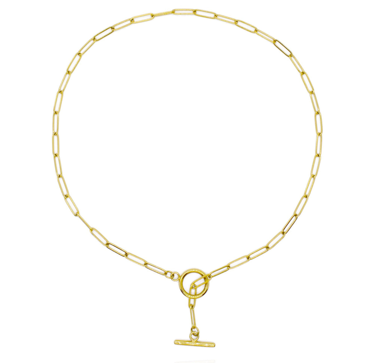 JAMIE GOLD TOGGLE PAPERCLIP CHAIN NECKLACE