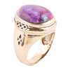 Purple Turquoise Golden Teardrop Ring