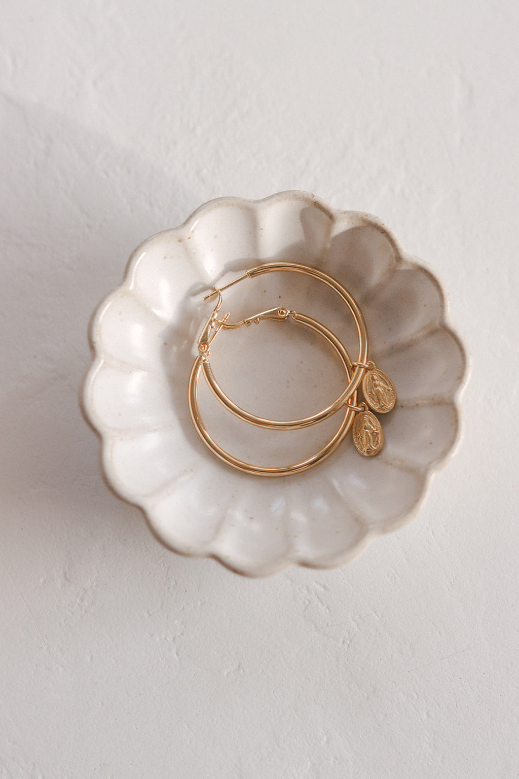 Miraculous Medal Hoop Earrings