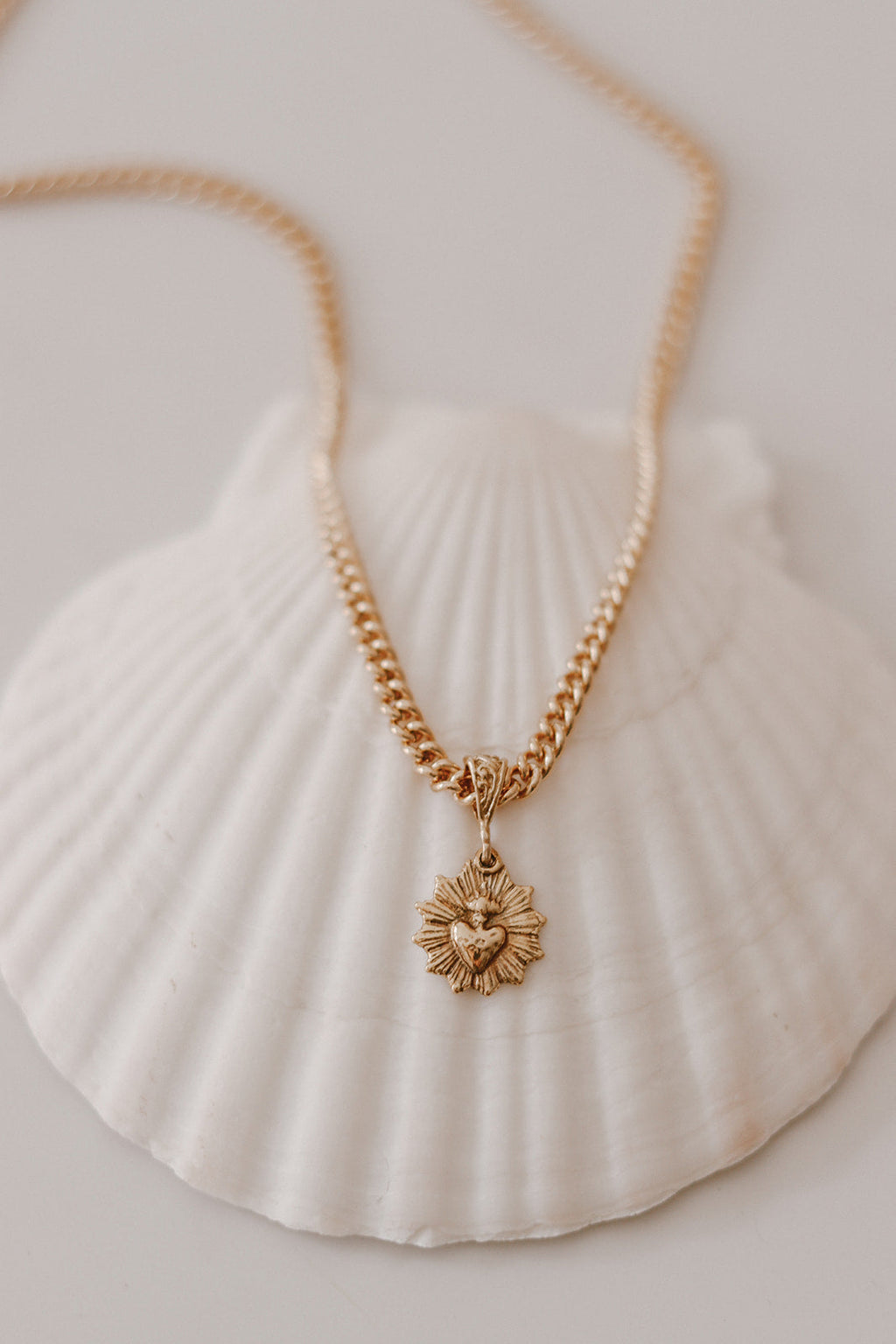 Most Sacred Heart Scalloped Link Necklace